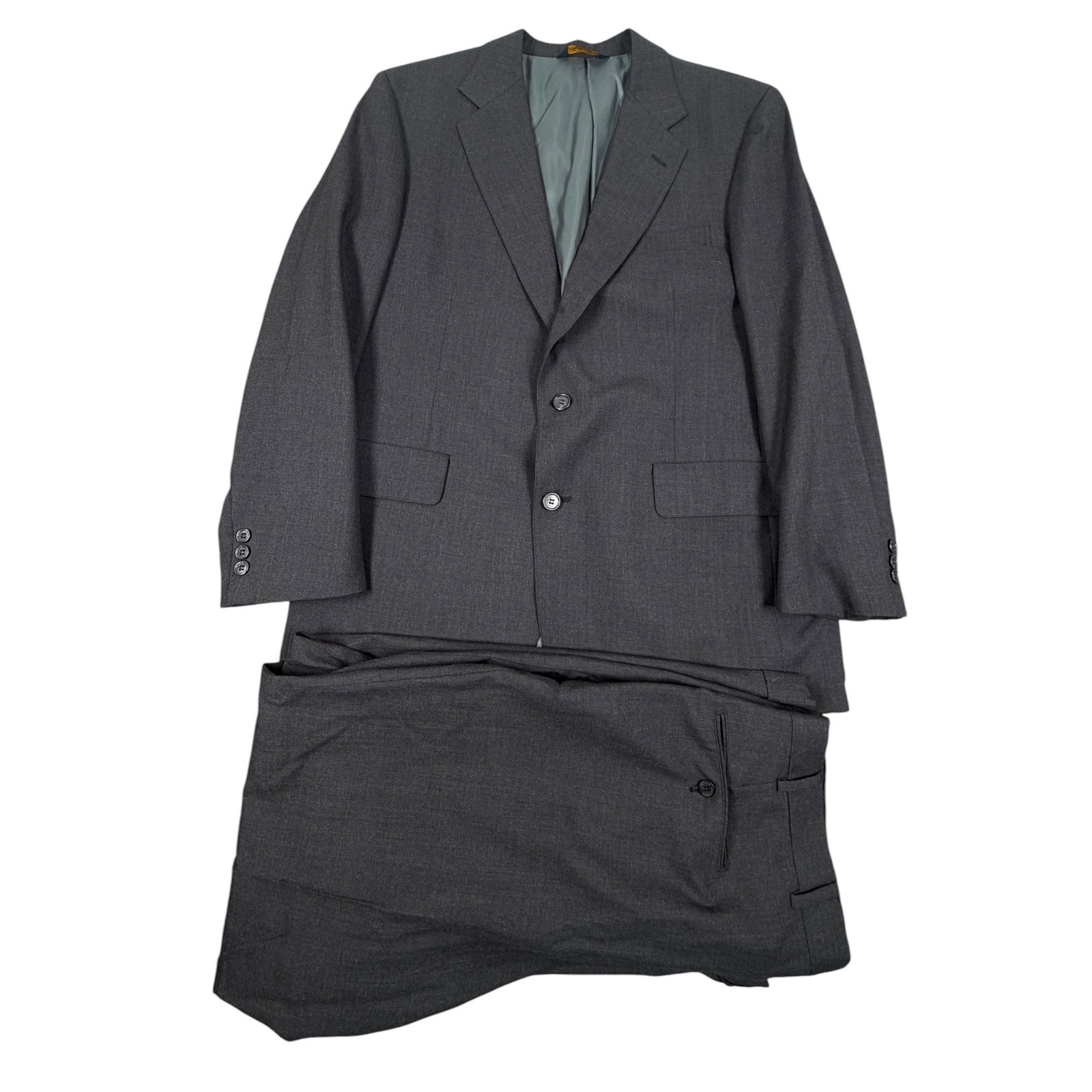 Brooks Brothers Brookease 34x30 2 Piece Wool Suit Mens Grey Pleated Usa